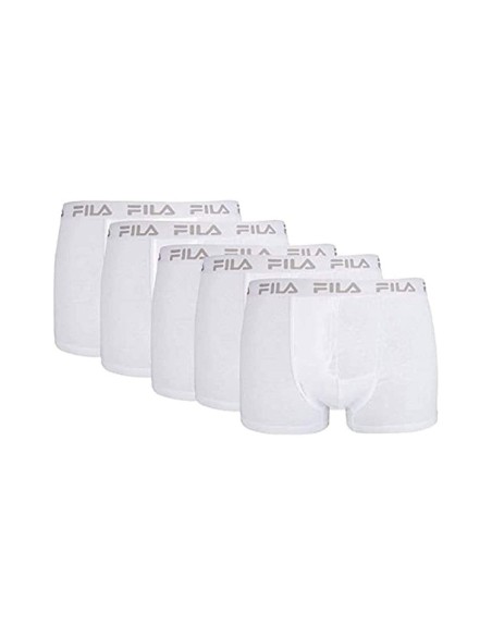 Paquete 5 Boxer Fila Blanco | Ofertas de pádel